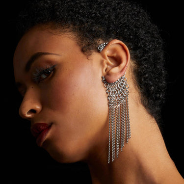 METAL Chainmaille & Fringe Ear Cuff