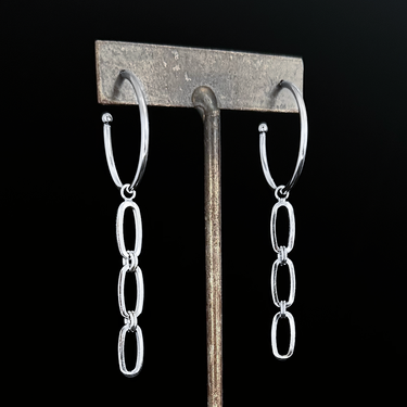 STRUCTURE 3-Link Oval Chain Interchangeable Charm Hoops #8