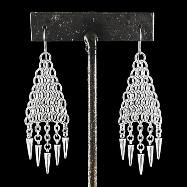 THORN Triangle Fringe Chandelier Earrings