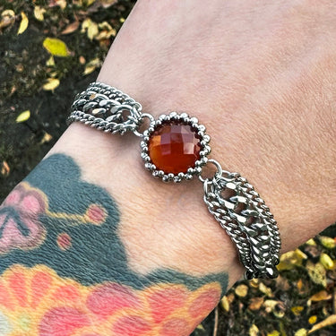 FALL GEMSTONE 2025 Small Round Carnelian Ribbon Bracelet