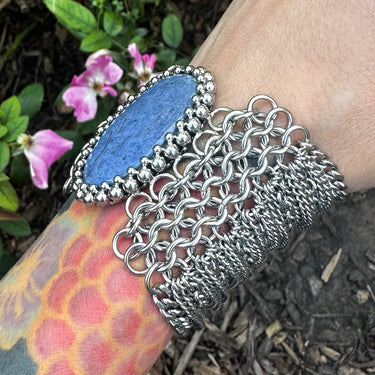 SUMMER GEMSTONE 2025 Large Oval Dumortierite Cuff Bracelet