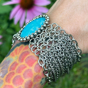 SUMMER GEMSTONE 2025 Medium Oval Hemimorphite Cuff Bracelet