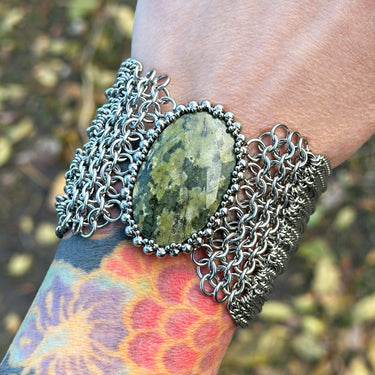 FALL GEMSTONE 2025 Med/Large Oval Canadian Jade Cuff Bracelet