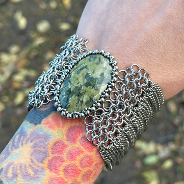 FALL GEMSTONE 2025 Med/Large Oval Canadian Jade Cuff Bracelet