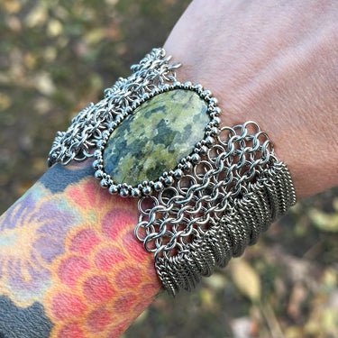 FALL GEMSTONE 2025 Med/Large Oval Canadian Jade Cuff Bracelet