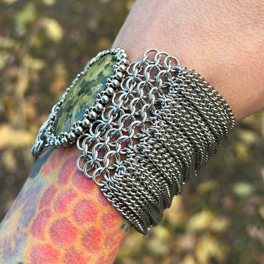 FALL GEMSTONE 2025 Med/Large Oval Canadian Jade Cuff Bracelet