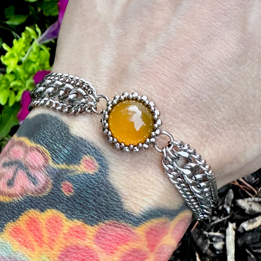 SUMMER GEMSTONE 2025 Small Round Yellow Chalcedony Ribbon Bracelet