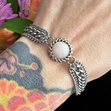 GEMSTONE Small Round Morganite Ribbon Bracelet