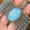 GEMSTONE Oval Larimar Cuff Bracelet
