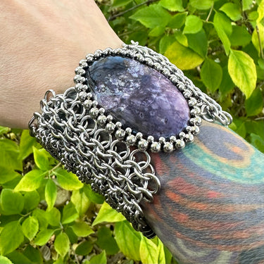 GEMSTONE 2023 Large Oval Morado Opal Cuff Bracelet