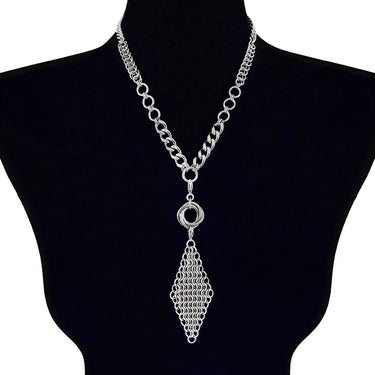 METAL "Build Your Own" Convertible Necklace - Chainmaille Diamond Attachment