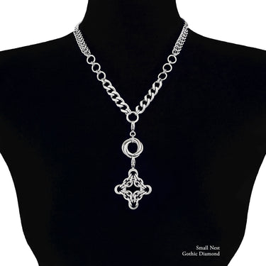 METAL "Build Your Own" Convertible Necklace - Gothic Diamond Attachment