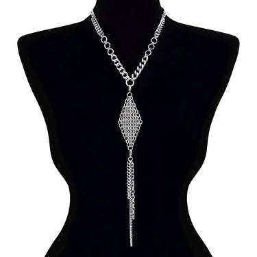 METAL "Build Your Own" Convertible Necklace - Chainmaille Diamond Attachment