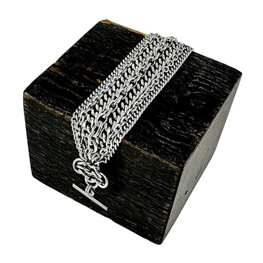 METAL Rosette Multi-Chain Ribbon Bracelet