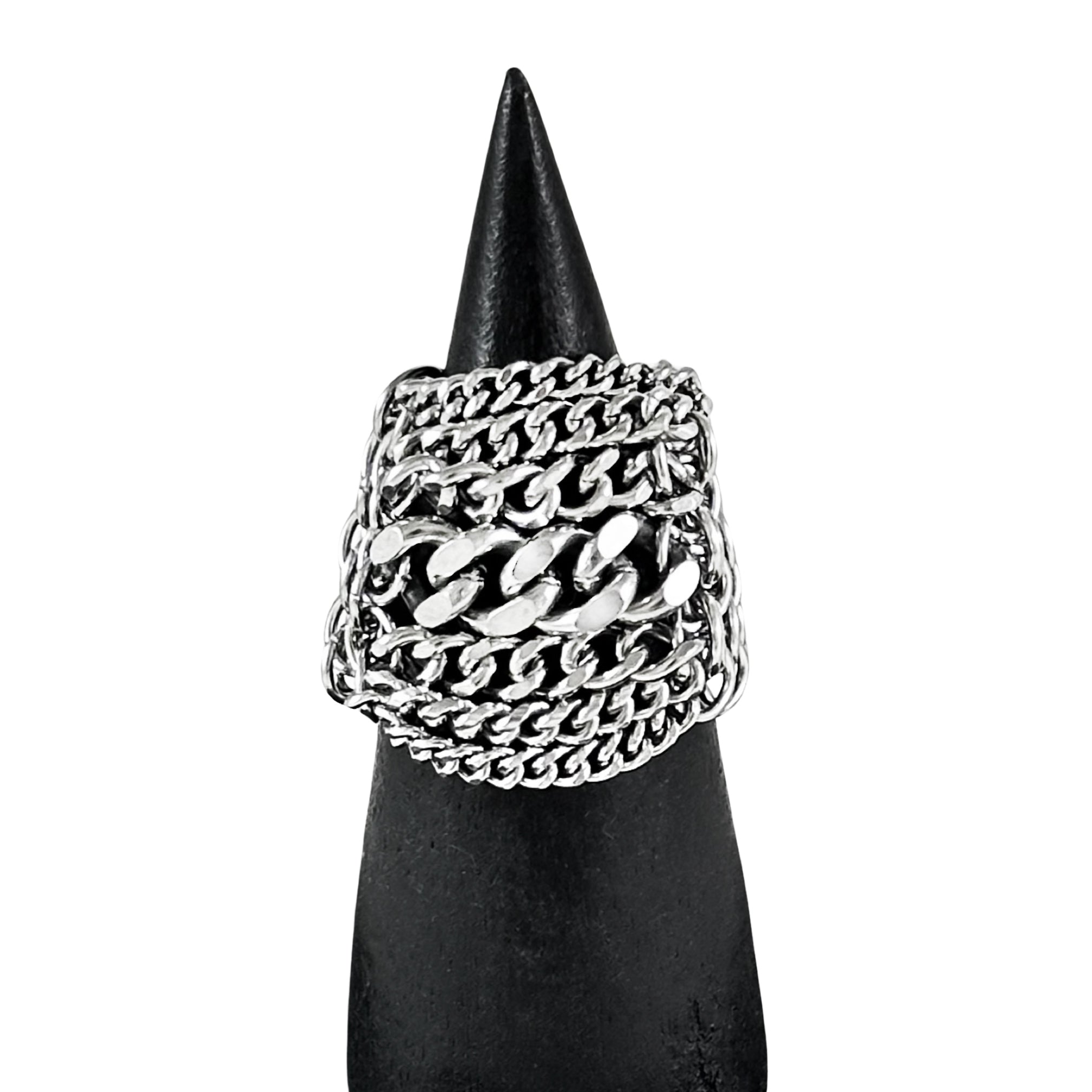 Large Chain Rings METAL Tall Multi-Chain Ring – Rapt In Maille