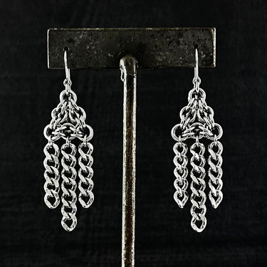 METAL Triangle and Fringe Earrings