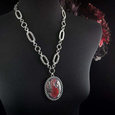 FALL GEMSTONE 2025 African Red Jasper Large Oval Pendant