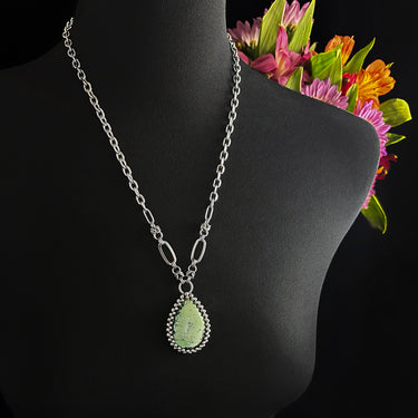 GEMSTONE Lemon Chrysoprase Teardrop Pendant