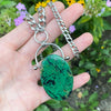 2023 SUMMER GEMSTONE Long Oval Parrot Wing Chrysocolla Necklace