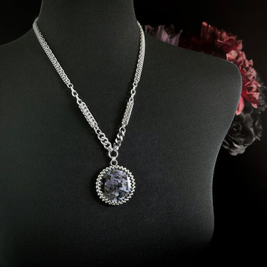 FALL GEMSTONE 2025 Round Rose-Cut Mystic Merlinite Pendant