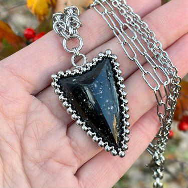 FALL GEMSTONE 2025 Obsidian Arrow Double-Strand Necklace