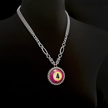 SUMMER GEMSTONE 2025 Round Purple #4 Billiard Ball Pendant