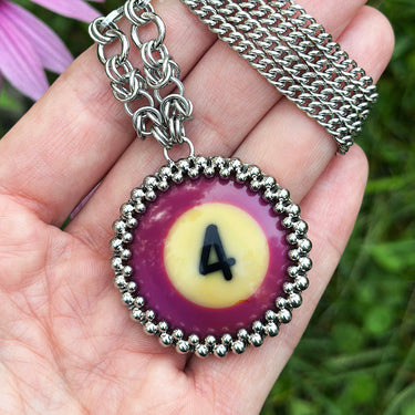 SUMMER GEMSTONE 2025 Round Purple #4 Billiard Ball Pendant