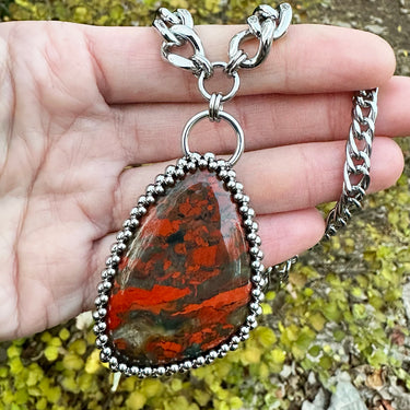 GEMSTONE 2023 Triangular Rainbow Jasper Pendant