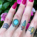2023 SUMMER GEMSTONE Small Oval Larimar Ring: Size 7.75-8