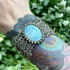 GEMSTONE Oval Larimar Cuff Bracelet