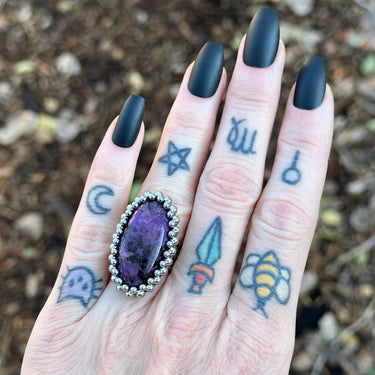 FALL GEMSTONE 2025 Oval Charoite Ring: Size 7