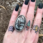 GEMSTONE Large Oval Astrophyllite Ring: Size 7.5