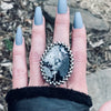 GEMSTONE Large Oval Tiffany Stone Ring: Size 8.75