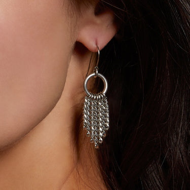 METAL Tapered Chain on Ring Earrings