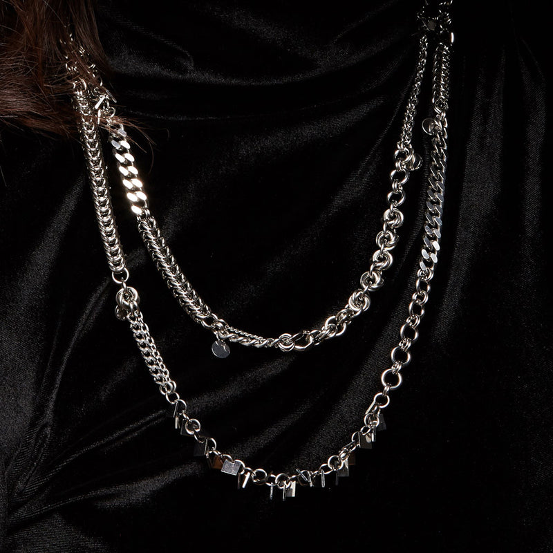 METAL Long Skinny Mashup Necklace