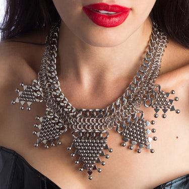 ONE OF A KIND Tribal Triangles Necklace