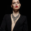 SLINKY Shaped Fringe Necklace with Criss-Cross Chain