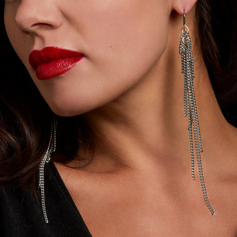 SLINKY Shoulder Duster Chain Earrings