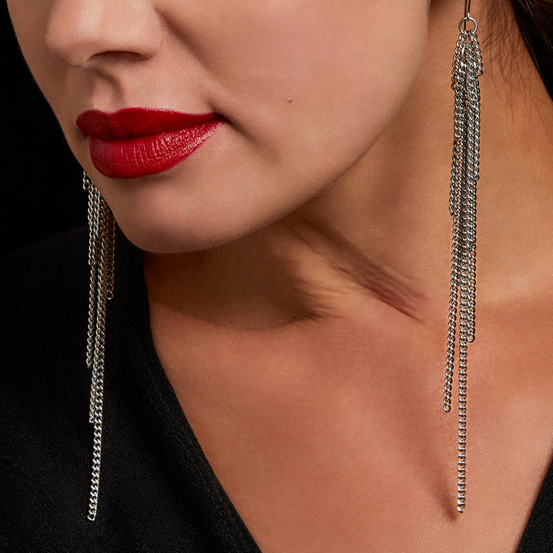 SLINKY Shoulder Duster Chain Earrings