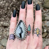 GEMSTONE Black Onyx in Quartz Shard Ring: Size 7.5