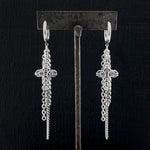 GAUGED Chainmaille Cross & Chain Earrings