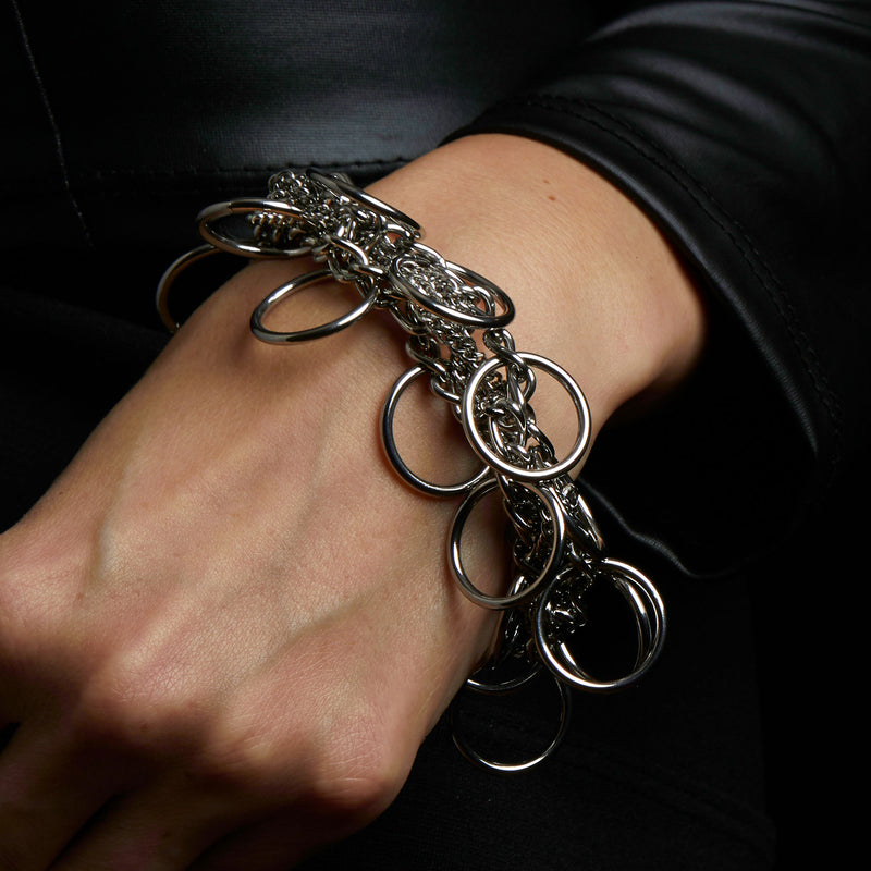 GLAM Woven Chain Large Link Charm Bracelet