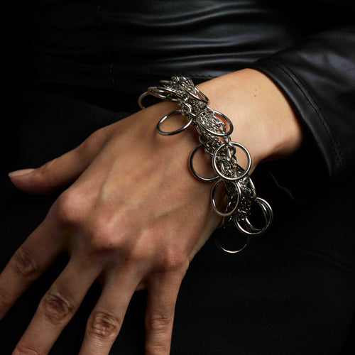 GLAM Woven Chain Large Link Charm Bracelet