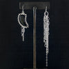 GEMSTONE Asymmetrical Gold Sheen Obsidian Claw & Chain Earrings