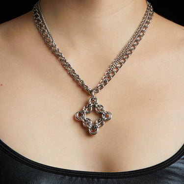 GOTHIC Large Pendant on Multi-Chain Necklace