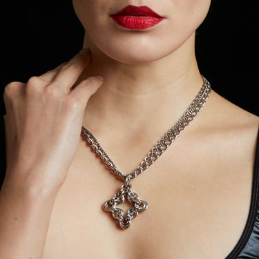 GOTHIC Large Pendant on Multi-Chain Necklace