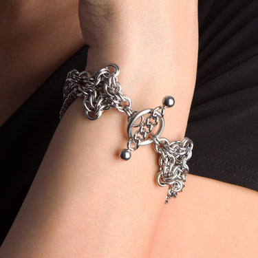 GOTHIC Multi-Chain, Diamonds, and Toggle Bracelet