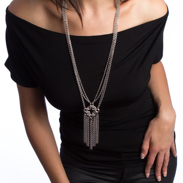 GOTHIC Long Diamond and Fringe Necklace