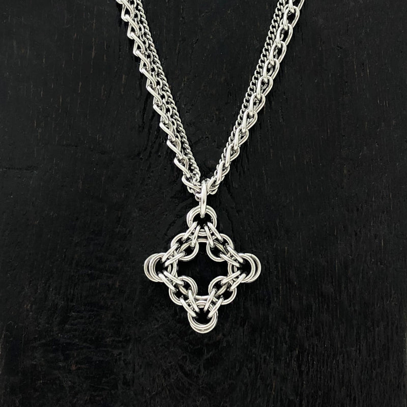 GOTHIC Large Pendant on Multi-Chain Necklace