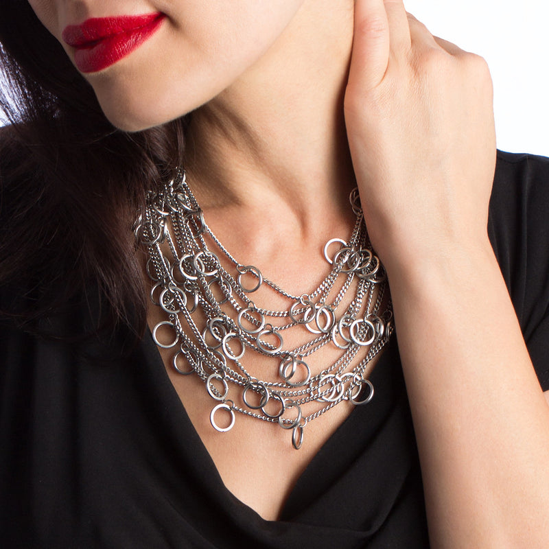 HALO 9-Chain Charm Necklace